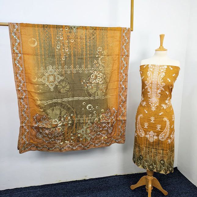 Fancy Embroidered + Printed Lawn