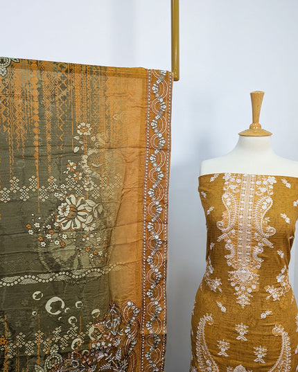 Fancy Embroidered + Printed Lawn