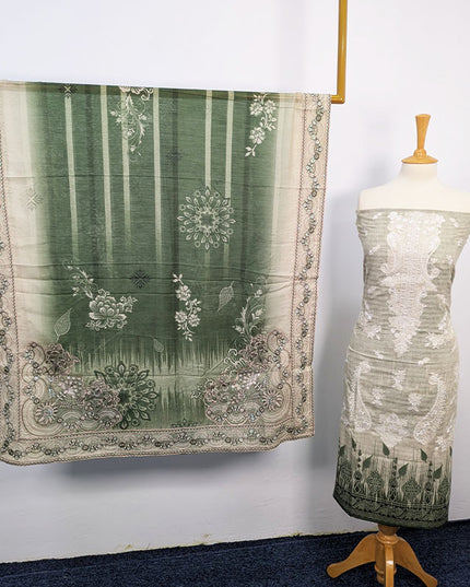 Fancy Embroidered + Printed Lawn