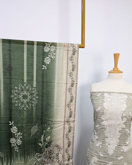 Fancy Embroidered + Printed Lawn
