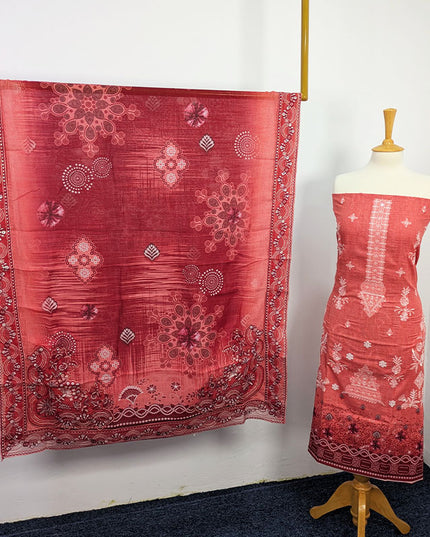 Fancy Embroidered + Printed Lawn