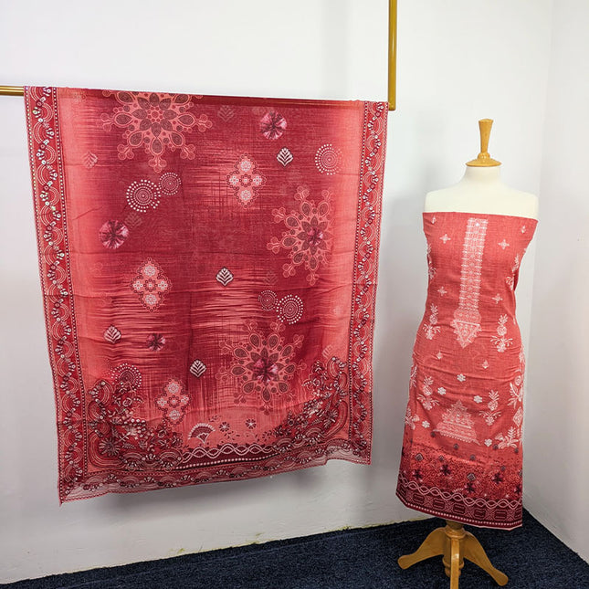 Fancy Embroidered + Printed Lawn