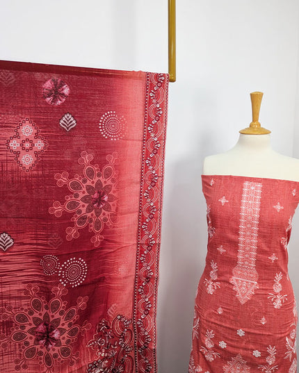 Fancy Embroidered + Printed Lawn