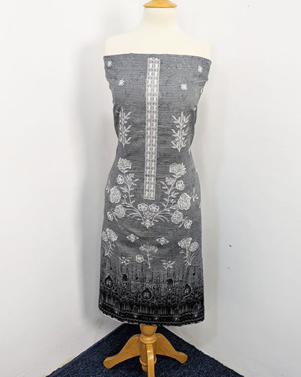 Fancy Embroidered + Digital Printed Lawn