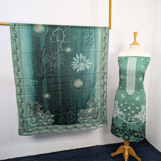 Fancy Embroidered + Printed Lawn
