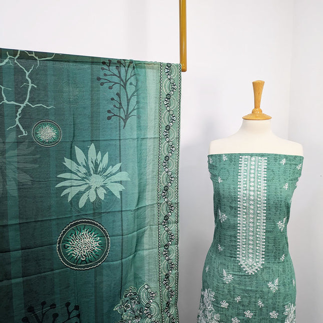 Fancy Embroidered + Printed Lawn