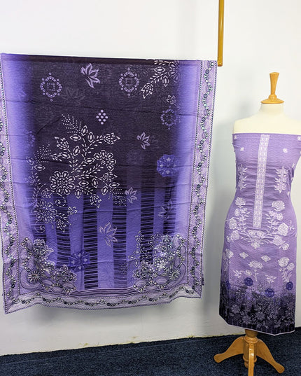 Fancy Embroidered + Printed Lawn