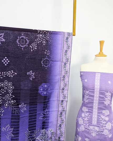Fancy Embroidered + Printed Lawn