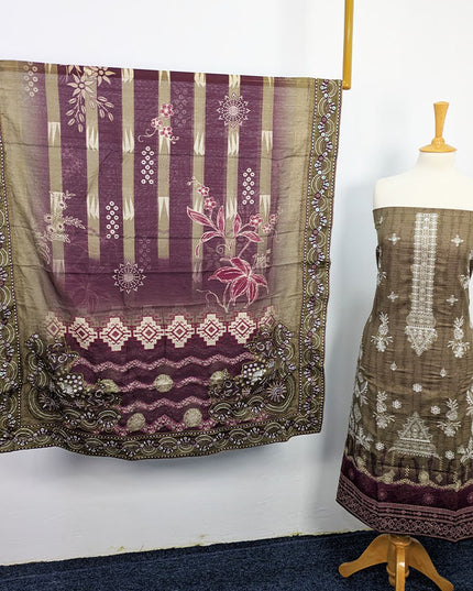Fancy Embroidered + Printed Lawn