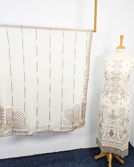Embroidered lawn With Chiffon Dupatta