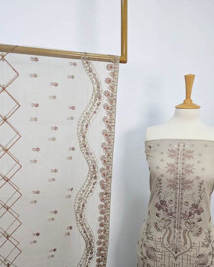 Embroidered Lawn With Net Dupatta