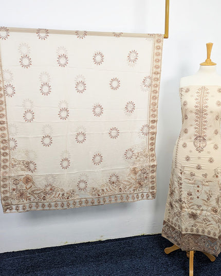 Embroidered Lawn With Chiffon Dupatta