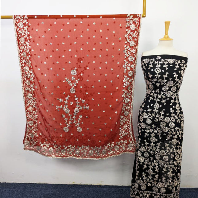 Fancy Chiffon with Full Jaal LCD Gotta Work 2PC Unstitched