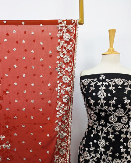 Fancy Chiffon with Full Jaal LCD Gotta Work 2PC Unstitched