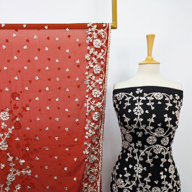 Fancy Chiffon with Full Jaal LCD Gotta Work 2PC Unstitched