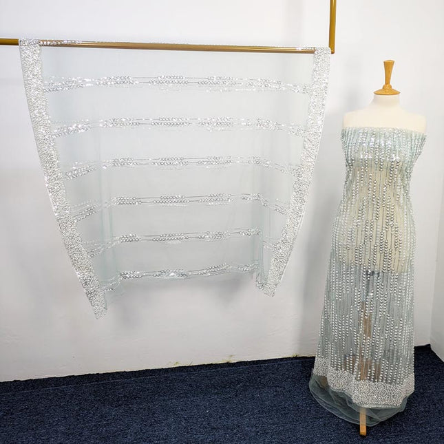 Handmade Full Jaal Net Cutdana Work 2pc Unstitched
