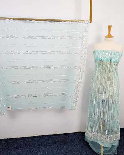 Handmade Full Jaal Net Cutdana Work 2pc Unstitched
