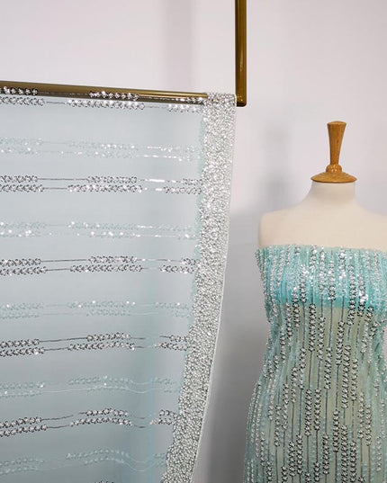 Handmade Full Jaal Net Cutdana Work 2pc Unstitched