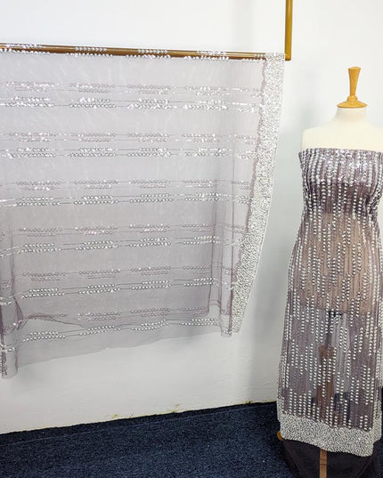 Handmade Full Jaal Net Cutdana Work 2pc Unstitched