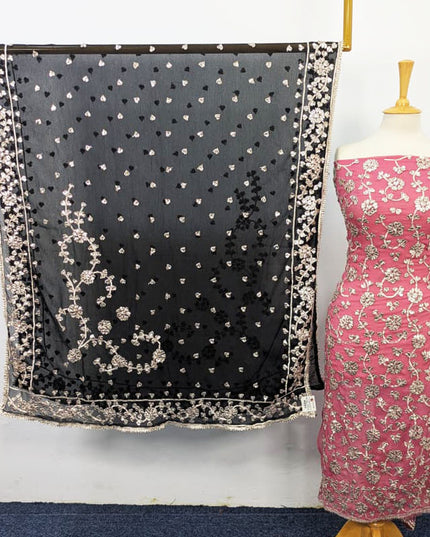 Handmade Full Jaal LCD Gotta Work Chiffon 2PC Unstitched