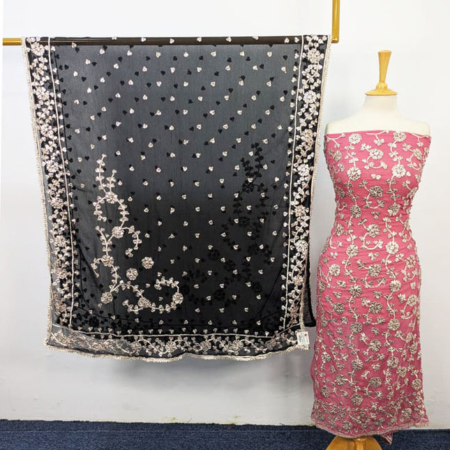 Handmade Full Jaal LCD Gotta Work Chiffon 2PC Unstitched