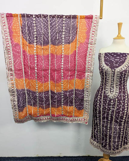 Bamber Chiffon With Chunnri And Gotta Work 2PC Unstitched