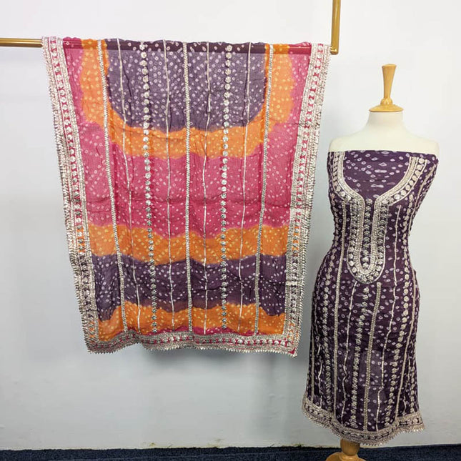 Bamber Chiffon With Chunnri And Gotta Work 2PC Unstitched