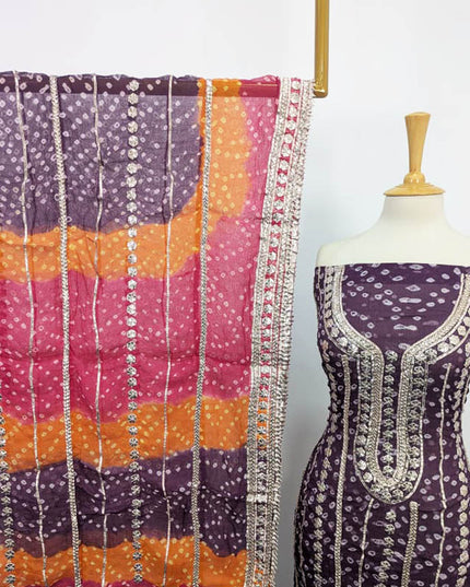 Bamber Chiffon With Chunnri And Gotta Work 2PC Unstitched