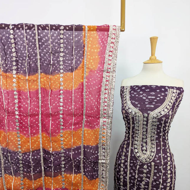 Bamber Chiffon With Chunnri And Gotta Work 2PC Unstitched