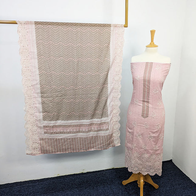 Fancy Embroidered Lawn With Chikankari CutWork