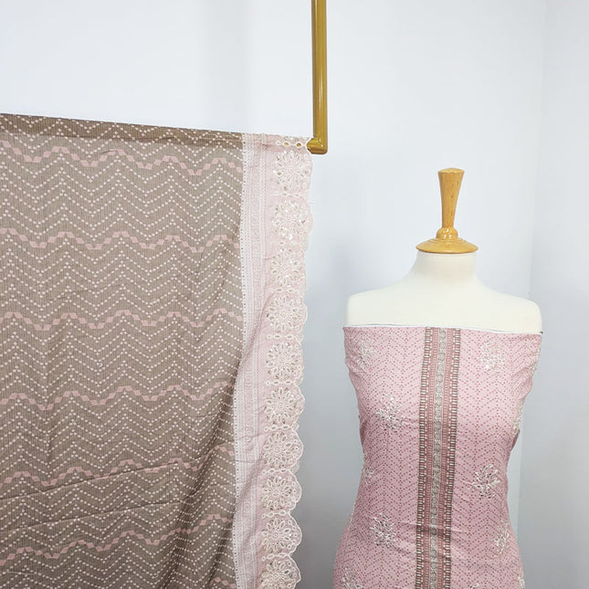 Fancy Embroidered Lawn With Chikankari CutWork