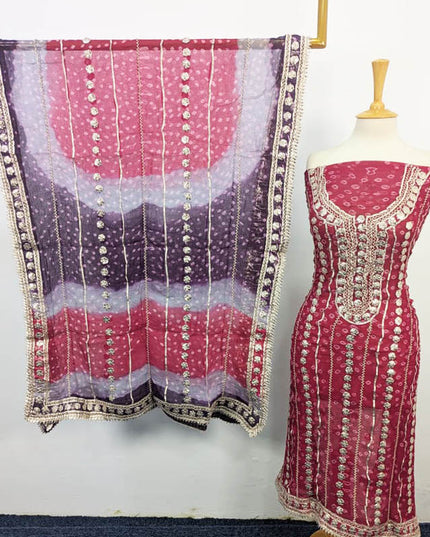 Bamber Chiffon With Chunnri And Gotta Work 2PC Unstitched