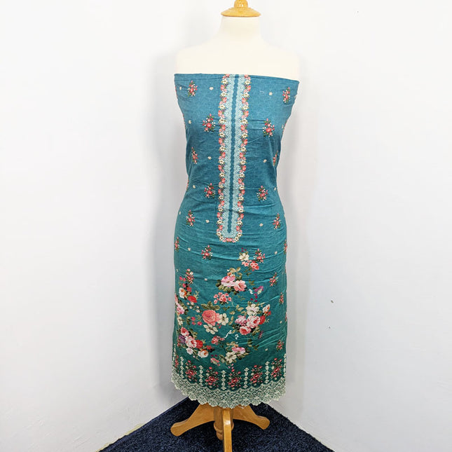 Fancy Embroidered Lawn With Chikankari CutWork
