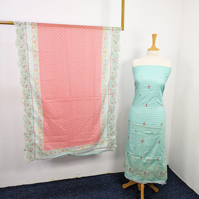 Fancy Embroidered Lawn With Chikankari CutWork