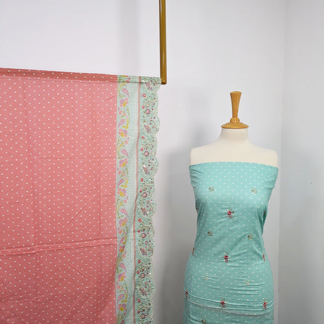 Fancy Embroidered Lawn With Chikankari CutWork