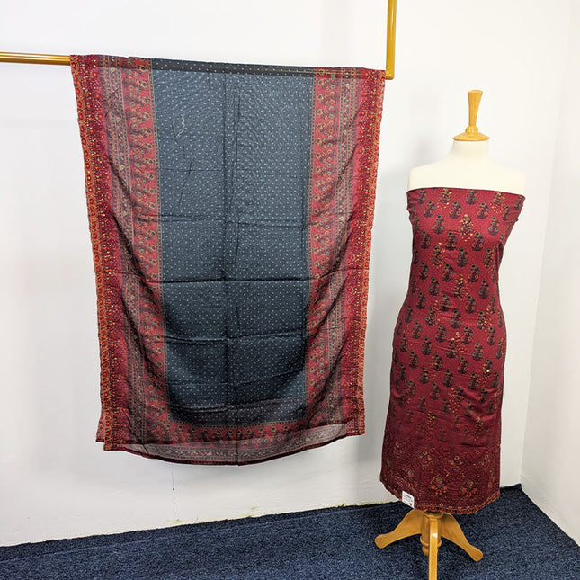 Fancy Embroidered Lawn With Chikankari CutWork