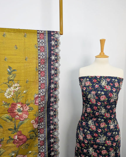 Fancy Embroidered Lawn With Chikankari CutWork