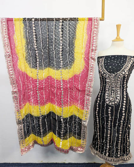 Bamber Chiffon With Chunnri And Gotta Work 2PC Unstitched