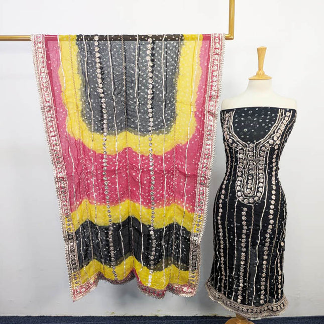 Bamber Chiffon With Chunnri And Gotta Work 2PC Unstitched