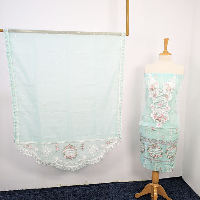 Embroidered Lawn With Khaadi Net Dupatta