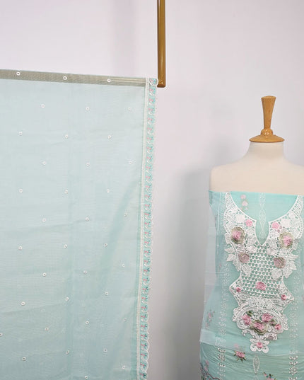 Embroidered Lawn With Khaadi Net Dupatta