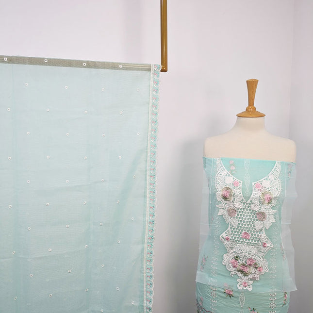 Embroidered Lawn With Khaadi Net Dupatta