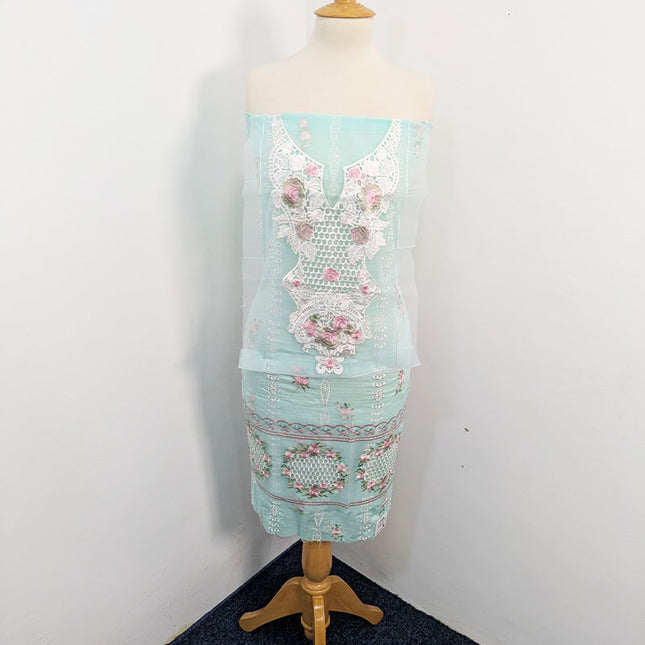 Embroidered Lawn With Khaadi Net Dupatta