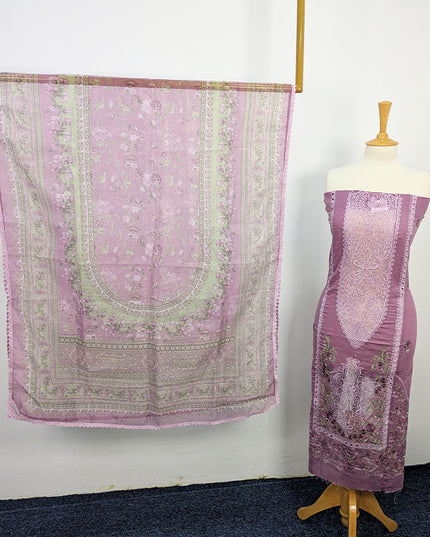 Embroidered Lawn With Khaadi Net Dupatta