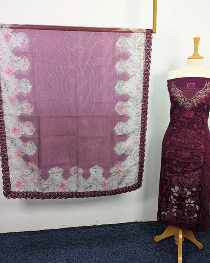 Embroidered Lawn With Khaadi Net Dupatta