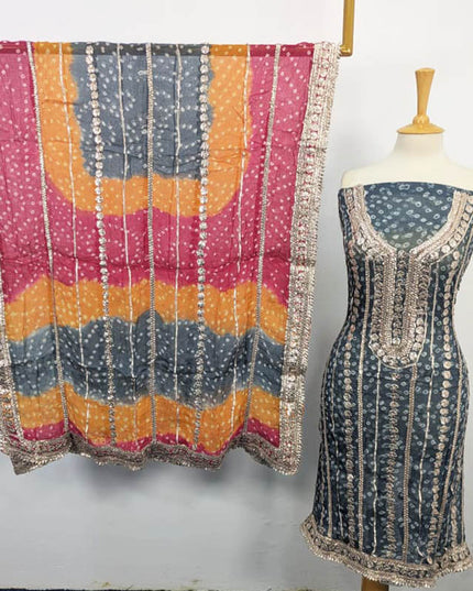 Bamber Chiffon With Chunnri And Gotta Work 2PC Unstitched