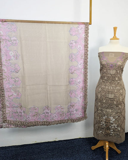 Embroidered Lawn With Khaadi Net Dupatta