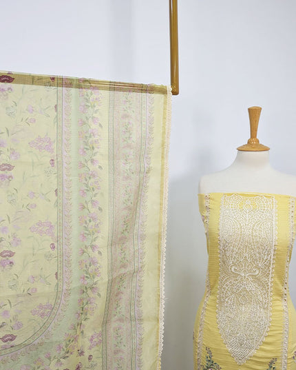 Embroidered Lawn With Khaadi Net Dupatta