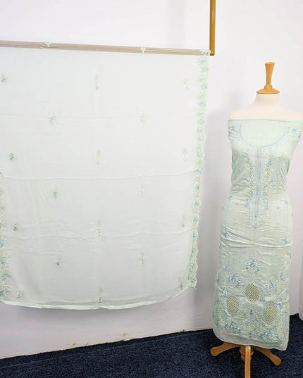 Embroidered + Tarkashi Lawn Shirt With Chiffon Dupatta