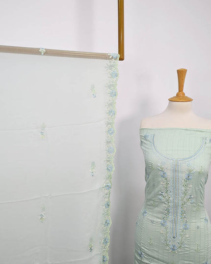 Embroidered + Tarkashi Lawn Shirt With Chiffon Dupatta